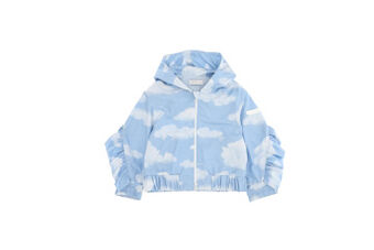 Windproof nylon jacket with cloud print