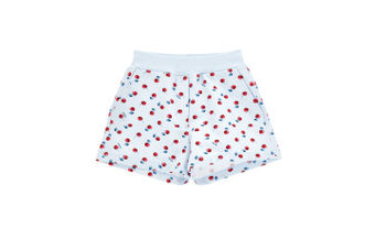 Cherry print cotton shorts