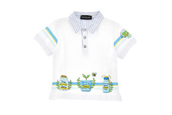 Piquet polo shirt with slits
