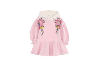 Embroidered fleece dress