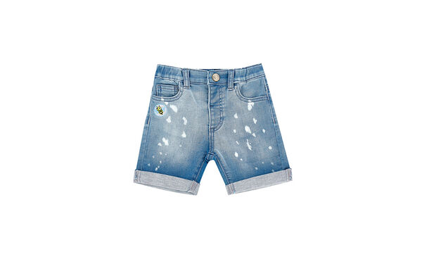 Five-pocket faded Bermuda shorts