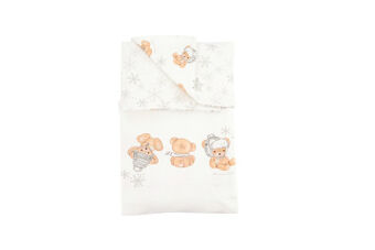 Cotton blanket with teddy bear and snowflakes