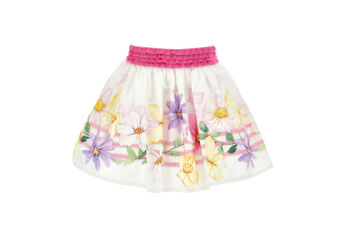 Floral poplin skirt