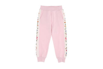 Fleece joggers with floral bands