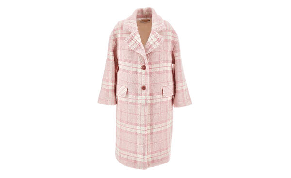 Tartan bouclé coat