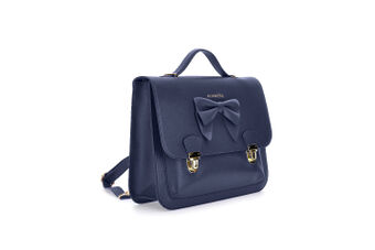 Regenerated leather satchel with bow