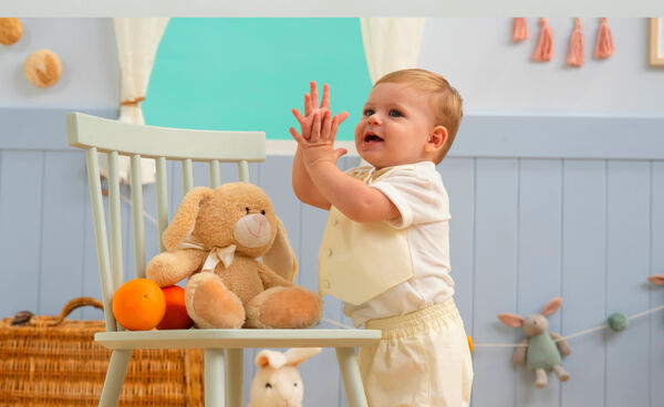 Polo shirt, bow-tie and shorts newborn set