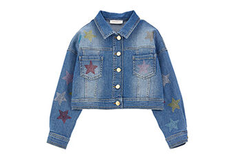 Denim jacket with studded stars