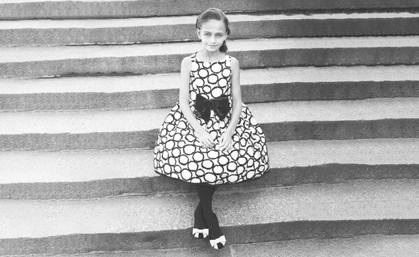 Polka dot damask dress