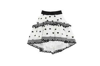 Heart poplin skirt with rounded flounces
