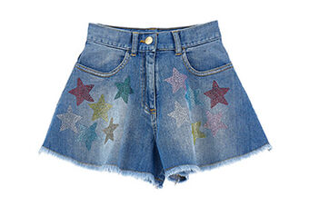 Denim shorts with stars