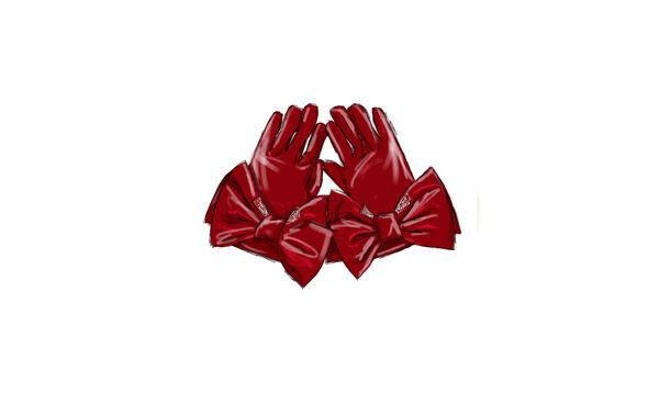 Maxi bow velvet gloves