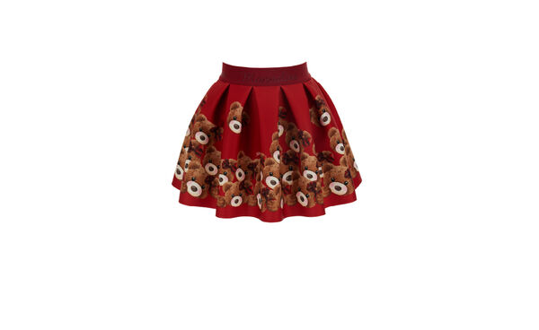 Neoprene skirt with printed teddy bears