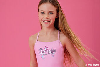 Barbie one-piece swimsuit and sarong set