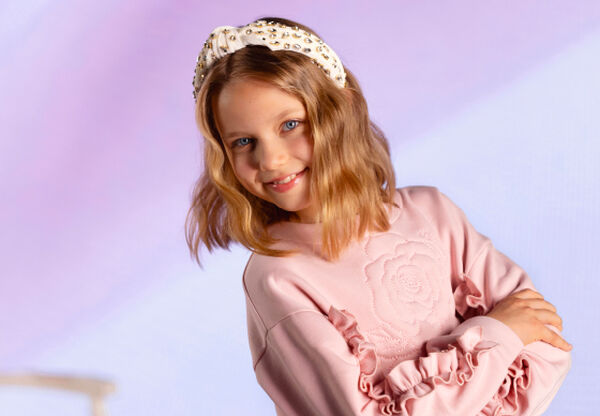 Cotton sweatshirt with rose