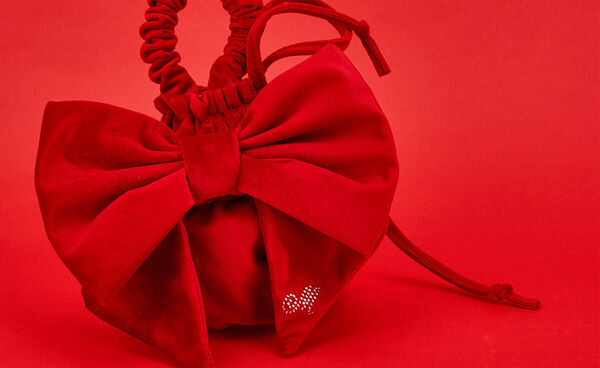 Borsa velluto maxifiocco