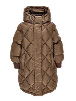 Удлиненная куртка-пуховик с легким блеском