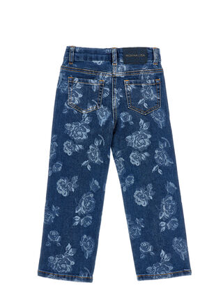 Джинсы с цветочным принтом