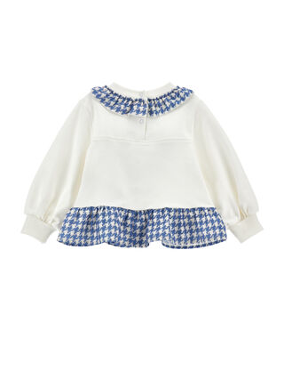 Толстовка Тедди с оборкой в клетку