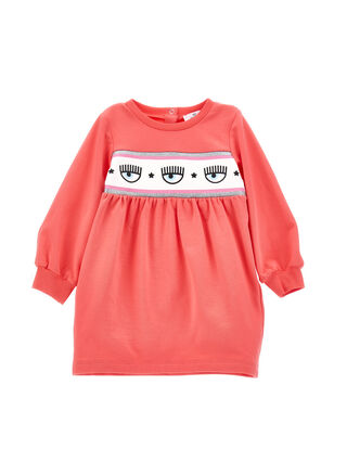 Maxilogomania cotton fleece dress