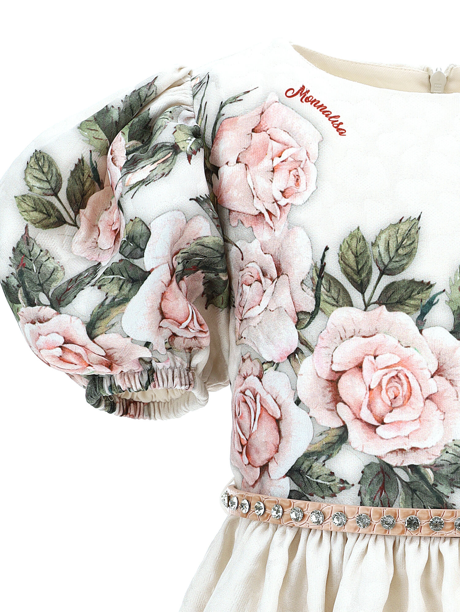 Monnalisa floral-print cotton top - Pink