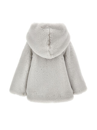 Hooded plush coat