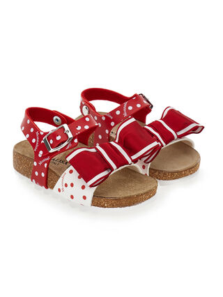 Sandales à pois avec nœud