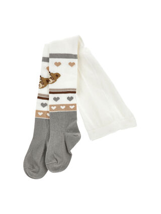 Теплые хлопковые колготки с плюшевым мишкой