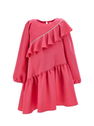 Asymmetric dress with rhinestones