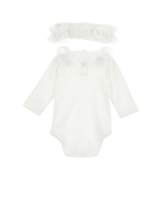 Conjunto de tres piezas de algodón y tul