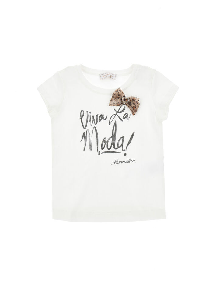 Top con gale scritta lurex Monnalisa Bambina Abbigliamento Top e t-shirt T-shirt T-shirt senza maniche 