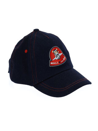 Denim baseball cap with patch