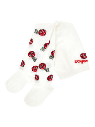 Теплые колготки из хлопкового жаккарда