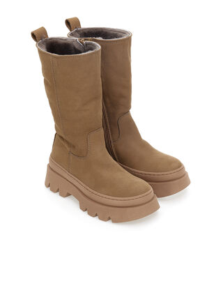 Sheepskin nubuck and nappa boots