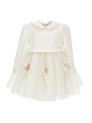 Glitter dress with flower decoration