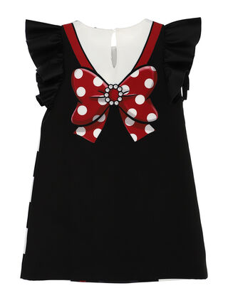 Coated fabric striped pinafore