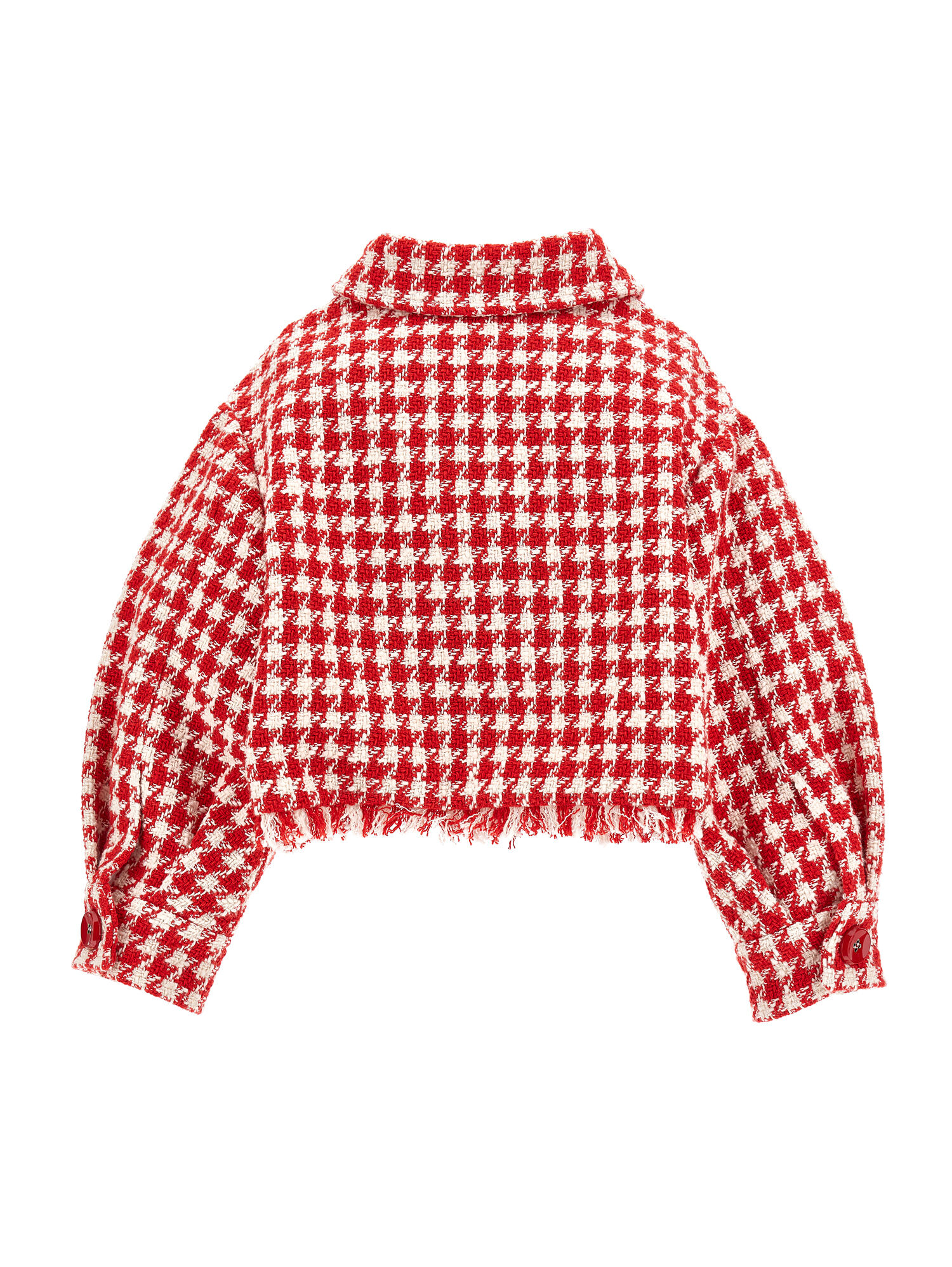 Monnalisa houndstooth print frayed-trim shorts - Red