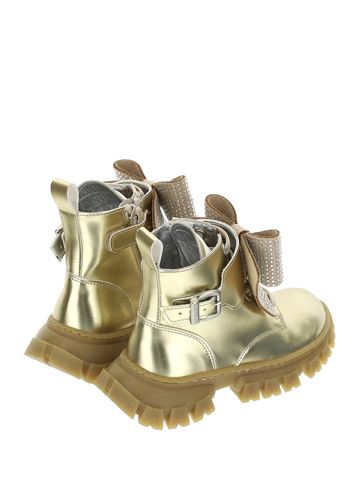 Shiny combat boots with rhinestones girl Monnalisa United States