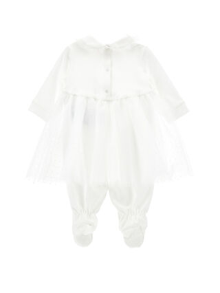 Cotton tulle and bows romper
