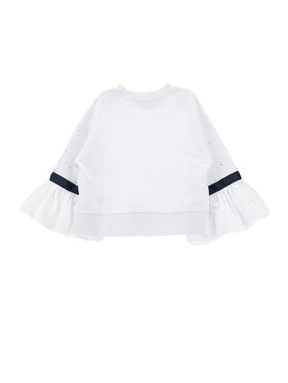 Closed sweatshirt with ruffles