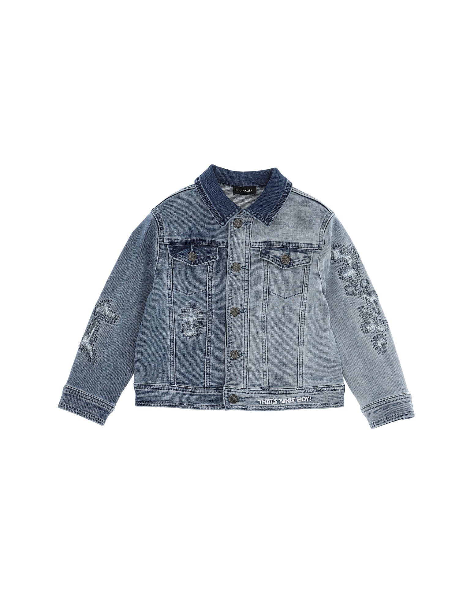 Giacca jeans patch Bugs Bunny Monnalisa Bambino Abbigliamento Cappotti e giubbotti Giacche Giacche di jeans 