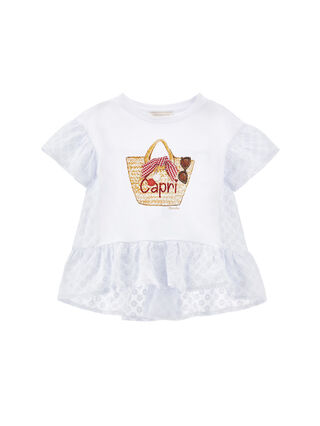 Maxi T-shirt pizzo sangallo