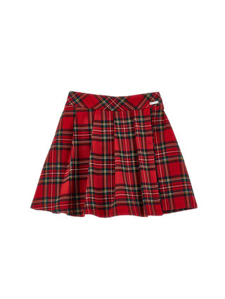 Pleated tartan skirt