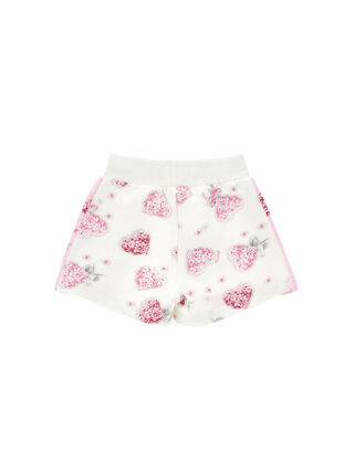 Fleece shorts with flowers