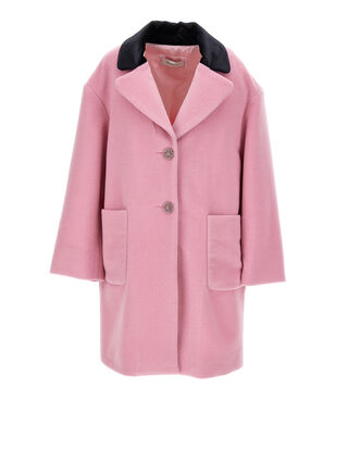 Coat with velour collar