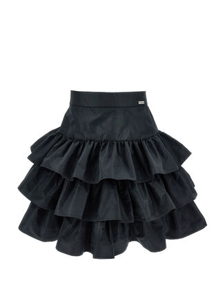 Taffeta flounced skirt