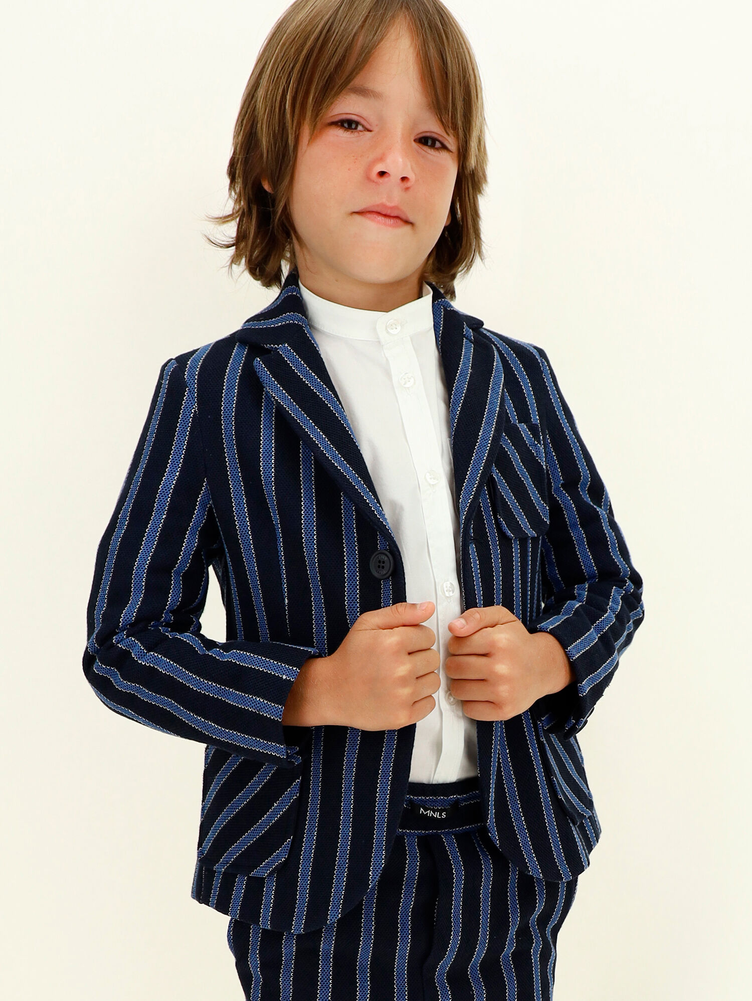 Monnalisa Bambino Abbigliamento Cappotti e giubbotti Giacche Blazer Giacca piquet righe 