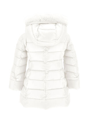 Technical fabric and plush padded coat