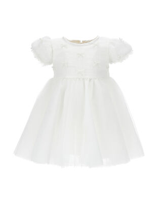 Tulle dress with puff sleeves