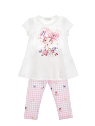 Maxi-T-Shirt mit Print und Leggings